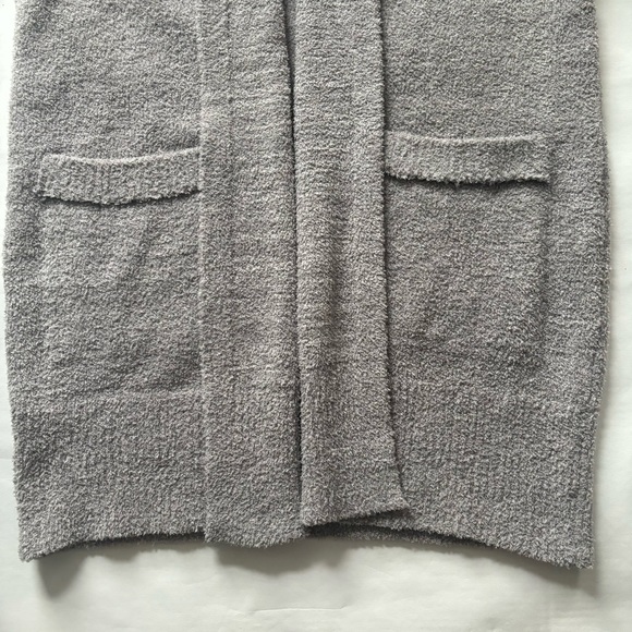 Barefoot Dreams Cali Cozychic Knit Open Front Long Cardigan Gray Size Medium - Picture 15 of 16